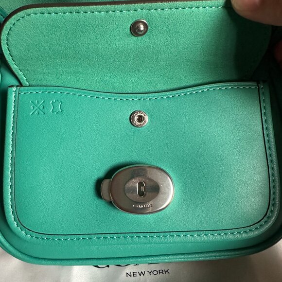 NWT! RARE! COACH Tabby Messenger 19 Crossbody Bag CK955 Bright Green Teal - Picture 10 of 11